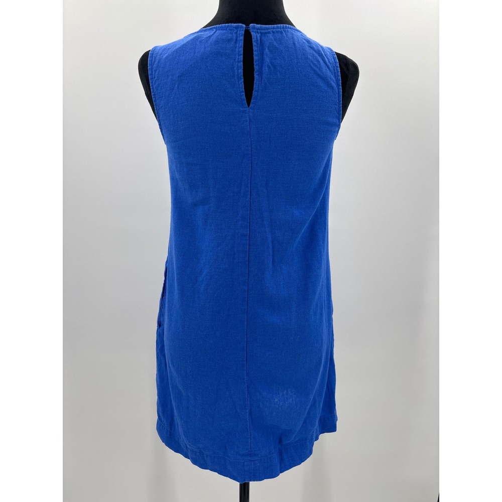 J.Crew Womens Linen Viscose Shift Dress Cobalt Blue Pockets Size P00 NWT CK844 - Picture 5 of 11